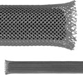 Electriduct 2" PET Expandable Braid Sleeving Flame Retardant Flexible Wire Mesh for Cord Management and Cable Protection - 25 Feet - Gray