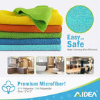 AIDEA Microfiber Cleaning Cloth, 20PK, Soft Absorbent Rags, Microfiber Towels for Cars, Kitchen Towels, Dusting Cloth for Home, Window, Cleaning Supplies, 12"×12"
