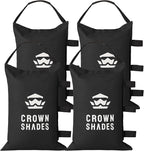 CROWN SHADES Sand Bags for Canopy Legs (120 LBS) Sandbags for Weight, Canopy Weights, Pop Up Tent Weights Bags, Black (Unfilled)