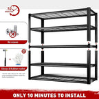 REIBII 48.2'' W Garage Shelving, 3010LBS Storage Shelves Heavy Duty, 5 Tier Adjustable Metal Shelving Unit for Warehouse, Garage, Basement, 48.2" W x 24.5" D x 72" H