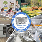 Commercial Floor Mop Sink，Stainless Steel Mop Service Basin，Mop Cleaning Sink，Vertical industrial sewage tank for balconies, laundry rooms, industries, etc（39.37”×16.1”×21.6”)