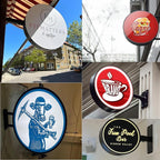 Custom Advertising Logo Lightbox Sign - Double Sided Outdoor LED Logo Business Signs for Business Retail Advertising,Salon, Cafés, Bars & Restaurants (Round)