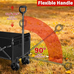 Wagons Carts Foldable Collapsible Wagon with Wheels — Folding Utility Wagon Cart Portable for Camping,Sports,Groceries,Apartment & Travel | Collapsible Wagon for Storage & Shopping,360lbs,Black