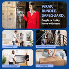 International Plastics Co. 18" Plastic Stretch Film/Wrap 1200ft 500% Stretch Clear Cling Durable Adhering Packing Moving Packaging Heavy Duty Shrink (18" - 17" Styles, 8 Pack)