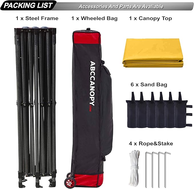 ABCCANOPY Patio Pop Up Canopy Tent 10x20 Commercial-Series(Gold)