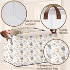 Cute Cat Storage Basket Large 17x11.5x10.5 Inche-Collapsible Fabric Organizer Bin with Handles for Kids Room, Nursery, Toys-Foldable Decorative Hamper with Adorable Cat Print-Single Pack