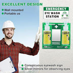 Portable Eyewash Station Kit OSHA-Approved - Yeipower Emergency Eye Wash Flush Bottles Wall Mounted 16oz No Solution