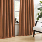 DUALIFE Rust Pinch Pleated Blackout Curtains 63 Inches Long, Boho Farmhouse Retro Totally Blackout Curtains Drapes with Hooks for Living Room Bedroom 40 by 63 Inch 2 Panels Terracotta