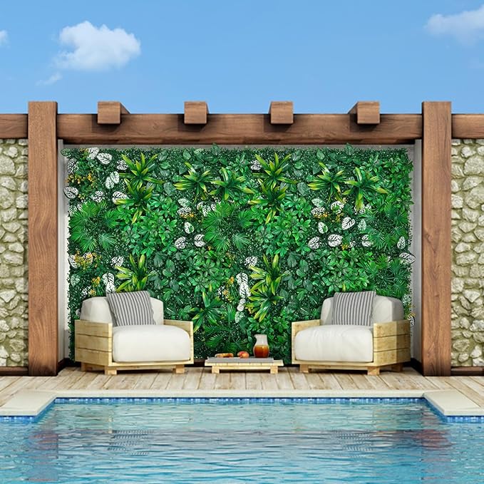Artificial Hedge Grass Wall, Boxwood Panels 40"x120"(33.33 SQFT), UV Protected Greenery Wall Backdrop, Green Wall Decor for Outdoor Indoor Wedding Décor