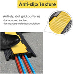 Yescom Cable Ramp Protector 2 Channel Garden Hose Protecitive 22000 Lbs Load Capacity Heavy Duty Speed Bump for Road Driveway Walkway
