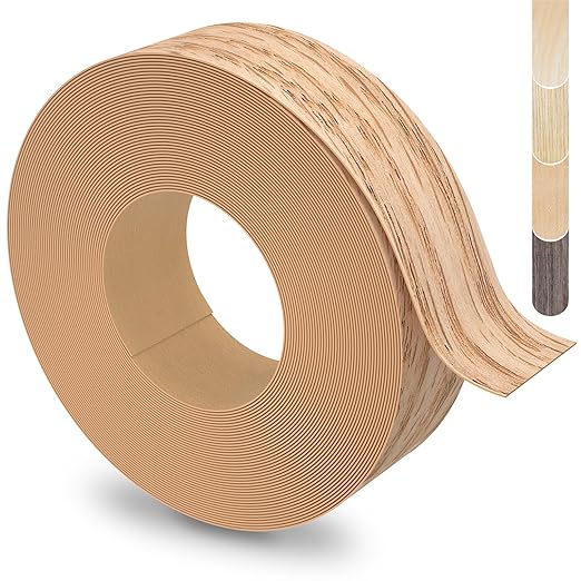 Red Oak Edge Banding, 1 1/2 inch x 10ft roll of Real Wood Edge Banding Pre-glued Flexible, Veneer Tape Banding for Cabinet Repair Furniture Restoration