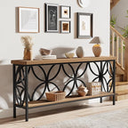 Tribesigns 70.9-Inch Narrow Sofa Table, FarmhouseLong Sofa Table Behind Couch, Entry Console Table with Storage for Entryway, Living Room, Foyer, Unique Design, Oak