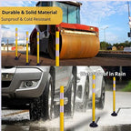 BESEA 8 Pack 36 Inch Traffic Delineator Posts with Reflective Collars Yellow Road Cones,Yellow Durable Flexible Safety Cones for Construction, Parking Lot, and Roadway Use