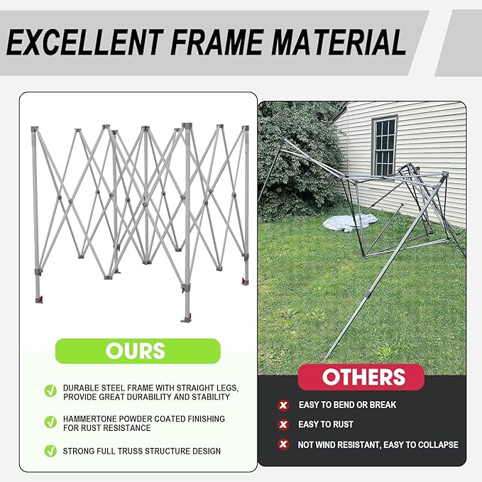 Eurmax USA Standard 10x10ft Patio Pop Up Canopy Tent for Outdoor Events Commercial Instant Canopies with Heavy Duty Roller Bag,Bonus 4 Canopy Sand Bags (Kelly Green)