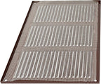 Repa Market 12x8 Inch Air Vent Cover/Brown Galvanized Steel Louvered Grill Cover with Mesh Screen/Wall or Ceiling Vent/Durable Flush Mount HVAC Register for Indoor and Outdoor Ventilation