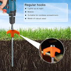 Screw in Tent Stakes Heavy Duty,8 Inch Ground Anchors Screw in,Metal Stakes with Hex Head Driver,Camping Tent Accessories (12, Orange)