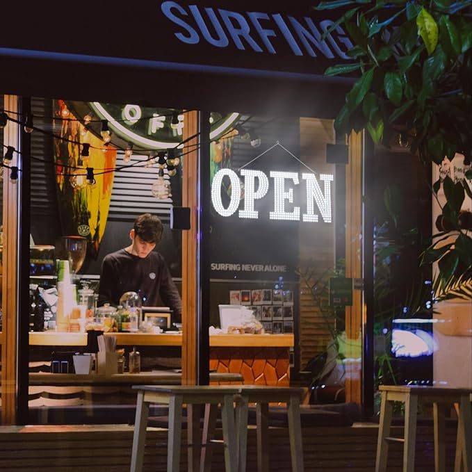 Open Signs for Business,40x14 inch Ultra Bright Open Sign Led for Window Wall Door w/Remote Control Bar Cafe Salon Barber Resturant Retail Store