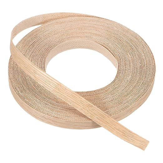 PATIKIL Red Oak Edge Banding, 1/2 in x 49.2 ft Wood Veneer Tape, Pre-glued Flexible