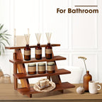 Acacia Wood Cupcake Display Stand - 4 Tiered Riser for Vendors Organizer - Wooden Cupcake Cookie Stands for Dessert Decorative Tables - Appetizer Serving Shelves Farmhouse at Party Wedding