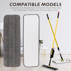 Replacement Mop Pads Fit for Rubbermaid Commercial 18" and 17" Mops - 10 Pack Wet & Dry Commercial Cleaning Reusable Refills Fit for Any Microfiber Flat Mop System 18" and 17" - Gray