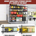 PrimeZone 6 Tier 80.7" H x 55.5" W x 24" D Wire Shelving with Wheels 3600lbs NSF Certified Storage Shelves Heavy Duty Metal Shelf Adjustable Rolling Rack Commercial Garage Restaurant Warehouse 6Pack