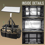 Wearable Cleaning Caddy Organizer with Handle & Shoulder Straps for Housekeepers, Under Sink & Car Cleaning Tool Organizer Bag with 4 Foldable Dividers (Camouflage)