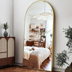 41"x81" Extra Large Arched Full Length Mirror - Leaning Mirror Arch Wall-Mounted Mirrors - Aluminum Alloy Frame Modern Simple Home Decor - for Living Room Bedroom Cloakroom