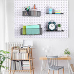Hicarer 8 Pack Pegboard Baskets and Peg Board Racks Set, Pegboard Hooks, Square Style Wire Shelf Baskets, for Organize Tools, Workbench, Accessories, Garage Storage, Wall Organizer Attachments (Black)
