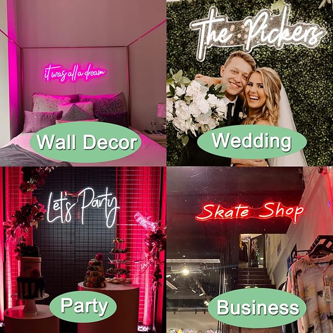 2026 Xmas Gift Custom Neon Sign, Personalized LED Light up Name Logo Neon Signs Customizable for Kids Boys Girls Room Bedroom Wall Decor, Wedding Birthday Party, Bar Shop Office (14-60 inch Large)