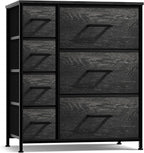 Sorbus Dresser with 7 Faux Wood Drawers - Storage Unit Organizer Chest for Clothes - Bedroom, Hallway, Living Room, Closet, & Dorm Furniture - Steel Frame, Wood Top, & Easy Pull Fabric Bins