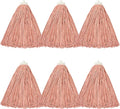 Matthew Cleaning Screw-on Heavy Duty Cotton Wet Mop Replacement Heads(Orange, Medium,6 Pack) with 2 Pack Microfiber Cloth for Residential & Commercial Floor Cleaning Use- Fit Standard American Screw