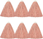 Matthew Cleaning Screw-on Heavy Duty Cotton Wet Mop Replacement Heads(Orange, Medium,6 Pack) with 2 Pack Microfiber Cloth for Residential & Commercial Floor Cleaning Use- Fit Standard American Screw