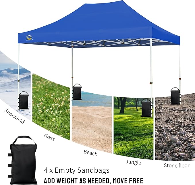 CROWN SHADES Sand Bags for Canopy Legs (120 LBS) Sandbags for Weight, Canopy Weights, Pop Up Tent Weights Bags, Black (Unfilled)
