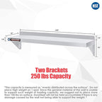 DuraSteel Stainless Steel Wall Shelf - 48" Wide x 12" Deep Commercial Grade - NSF Certified - Industrial Appliance Equipment (Restaurant, Bar, Home, Kitchen, Laundry, Garage and Utility Room)