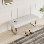 JIEXI Bedroom Bench, Bed end upholstered Bench, Indoor Corner Small Footstool with Metal Legs, for Kitchen entryway Dining Room and Living Room Window