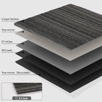 24 Tiles 20 X 20 Inch Carpet Tiles Floor, Carpet Squares for Living Room Bedroom Office, Stripe Dark Grey (64.5 Sq.Ft per Box)