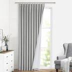 Vision Home Light Gray Pinch Pleated Full Blackout Curtains Linen Blended Thermal Insulated Window Panels 120 inch for Bedroom Living Room Darkening Pleat Drapes with Hooks Back Tab 10FT 60"Wx120"Lx1