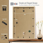 VCK 24x36 Poster Frame 5 Pack - Natural Oak, High-End Wood Picture Frames with Polished Plexiglass, Display 20x30 Photo with Mat or 24x36 without Mat, Art Gallery-Quality, Wall Hanging, Natural Oak