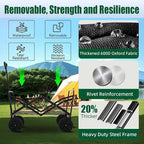 Collapsible Wagon Cart Foldable 37" L 480lbs Capacity, Heavy Duty Beach Wagon, Shopping Carts with Wheels for Grocery, Camping, Shopping, Fishing, Garden Cart