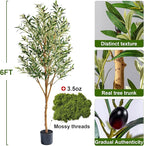 Tall Fake Olives Trees Large Artificial Olive Tree Indoor Outdoor Realistic Floor Plant Faux Flowers Plants for House Home Living Room Bedroom Office Front Porch Modern Farmhouse Boho Decor
