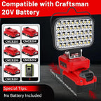 Work Light for Craftsman V20 Battery,84W 8000LM Portable Cordless Floodlight with USB&Type C Fast Charging Port for Craftsman Tools,LED Spotlight for Camping,Fishing,Workshop