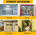 Folding Security Gate 35.83''W X 48.03''H Steel Scissor Door Gate Barricade Gate Expandable Security Gate Flexible Accordion Security Gate with 360° Wheels&Padlock