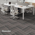 24 Tiles 20 X 20 Inch Carpet Tiles Floor, Carpet Squares for Living Room Bedroom Office, Stripe Light Grey (64.5 Sq.Ft per Box)
