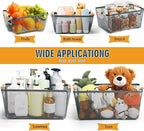 Maxcheck 6 Pack 3 Size Metal Wire Baskets Wooden Handles Steel Mesh Storage Bins Organizer Containers Gift for Home Cabinets Closet Kitchen Food Fruit Freezer Storage Rectangle(Dark Grey)