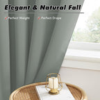 KGORGE Grayish Green Small Window Curtains, Privacy Thermal Insulating Drapes Light Blocking Room Darkening Energy Saving Curtains for Bedroom Kitchen, Back Tab Rod Pocket, W52 x L45, 2 Panels