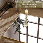 GLSLAND 71"x31" Full Length Mirror Extra Large Hanging or Leaning Rectangle Mirror Aluminum Alloy Thin Frame Bedroom Floor Dressing,Gold