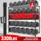 GarveeHome 82"H Storage Shelves with Wheels, 5-Tier Metal Shelving Unit Heavy Duty 3300LBS Load, Adjustable Garage Shelving Wire Rack Shelves, for Pantry Room,Kitchen, Warehouse, Basement,24"D x 59"W