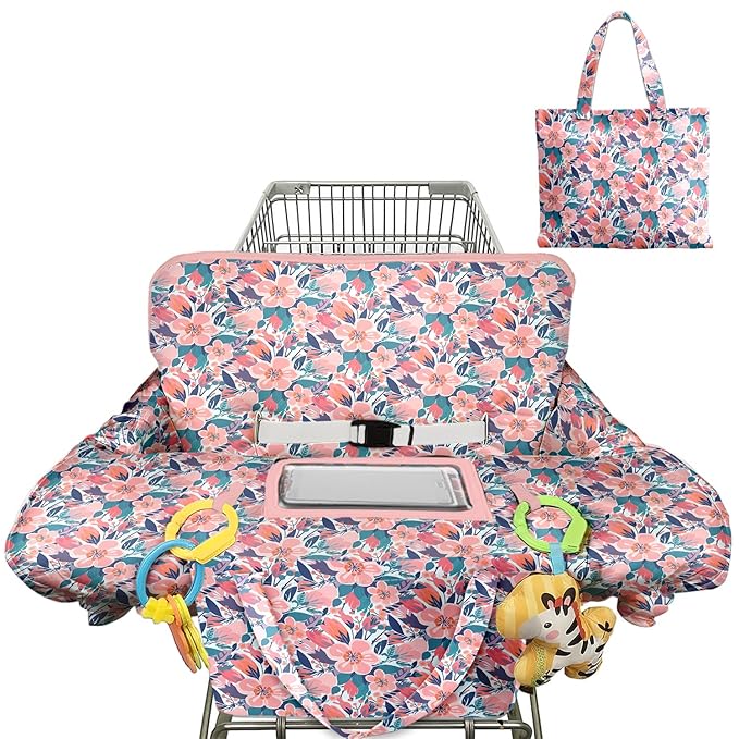 Shopping Cart Cover for Baby Girl Boy 2-in-1 High Chair Water Resistant High Chair Cover Blue Sailboat Gender Neutral Cart Cover for Babies Padded Grocery Cart Cover for Baby