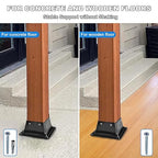 4x4 Post Base 10Pcs-Inner Size 3.6x3.6-Heavy Duty Metal Post Brackets-Deck Post Anchors-Solid Steel-Powder Coated-Wood Post Holder for Porch Handrail Railing Pergola Fence Pavilion-Support Deck Base