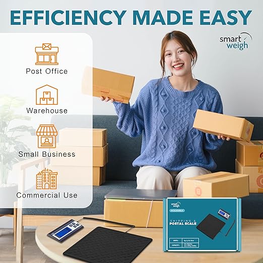 Smart Weigh Postal Scale Digital 440lb / 10g Shipping Scale Heavy Duty Tare Auto-Off LCD Handheld Business